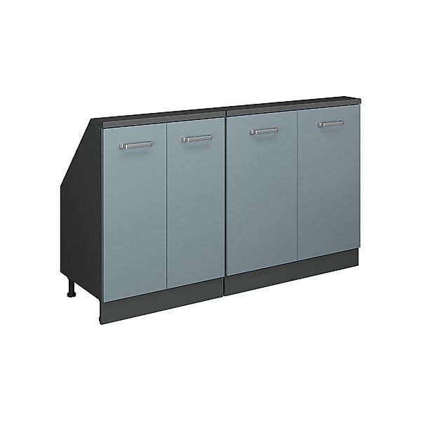 Vicco Unterschrank R-Line, Blau-Grau/Anthrazit, 140 cm günstig online kaufen