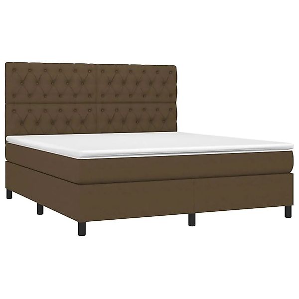 vidaXL Boxspringbett mit Matratze Dunkelbraun 160x200 cm Stoff 3142028 günstig online kaufen