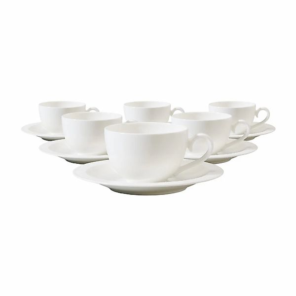Villeroy & Boch Tasse "Cappuccinotassen mit Untertassen White Pearl 310 ml günstig online kaufen