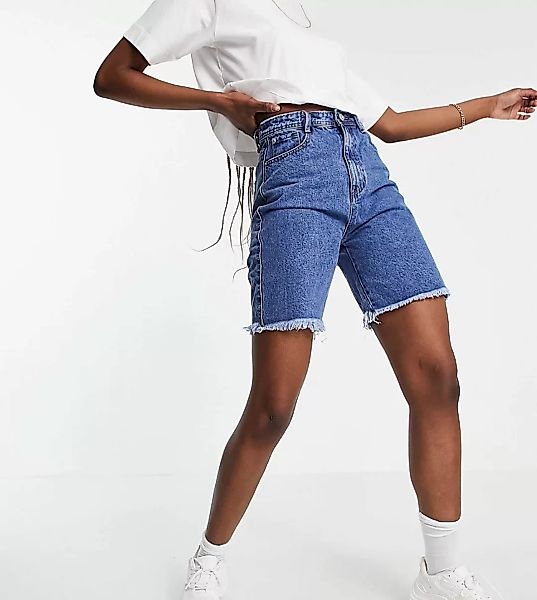 Missguided Tall – Lange Jeansshorts in Blau günstig online kaufen