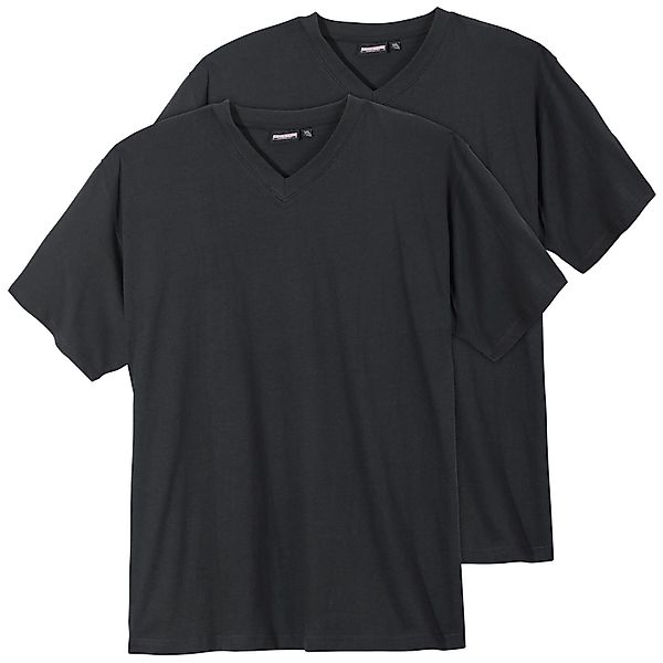 ADAMO V-Shirt 2er-Pack V-Ausschnitt T-Shirt schwarz günstig online kaufen