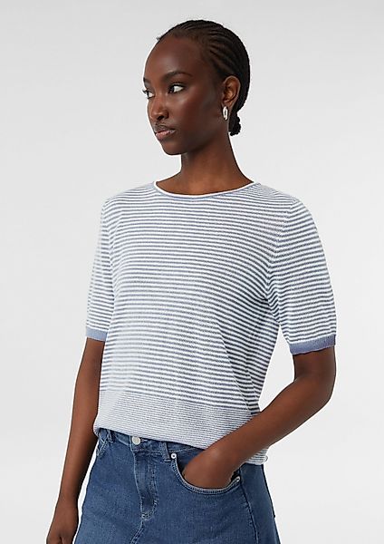 comma Kurzarmpullover Strickpullover Semitransparenter Feinstrickpullover günstig online kaufen