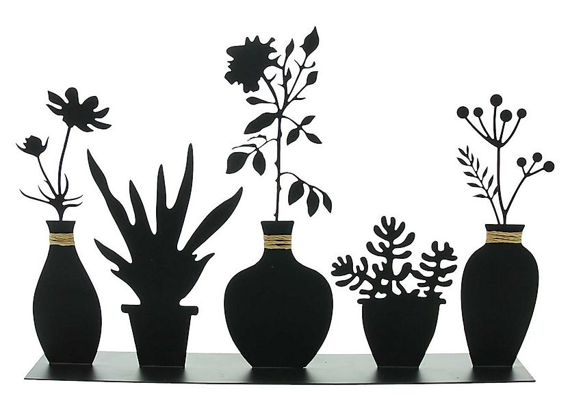 Dekoleidenschaft Dekoobjekt "Vasen" Dekoboard aus Metall, matt schwarz, Dek günstig online kaufen