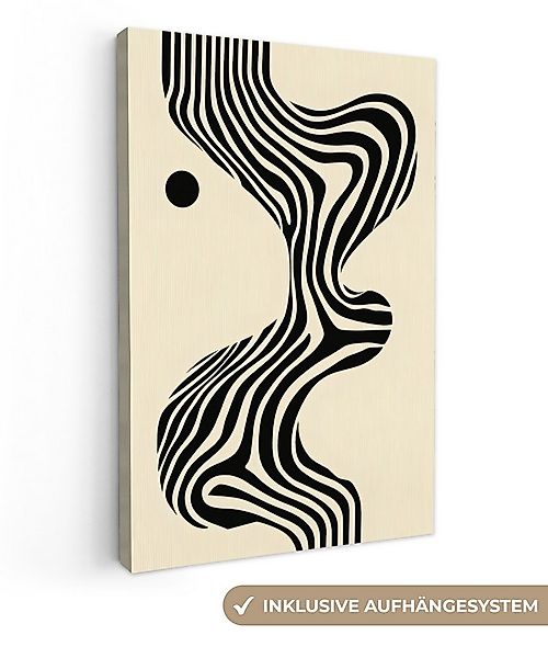 OneMillionCanvasses® Leinwandbild Beige - Linien - Gewellt - Abstrakt, Foto günstig online kaufen