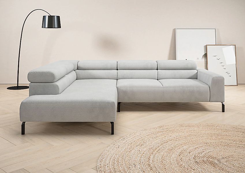 Places of Style Ecksofa "Antonelli, L-Form, inkl. Kopfteilverstellung, Brei günstig online kaufen