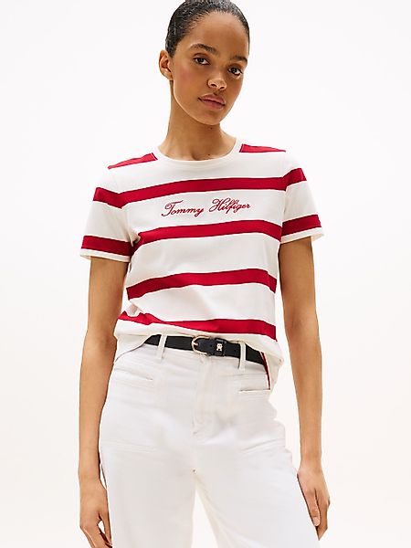 Tommy Hilfiger Kurzarmshirt "SCRIPT REG C-NK SS T-SHIRT", mit Tommy Hilfige günstig online kaufen