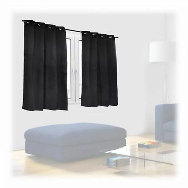 relaxdays 2 x Vorhang schwarz 120 x 135 cm günstig online kaufen