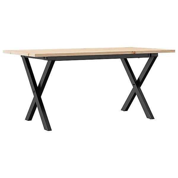 vidaXL Couchtisch X-Gestell 100x50x45 cm Massivholz Kiefer & Gusseisen günstig online kaufen