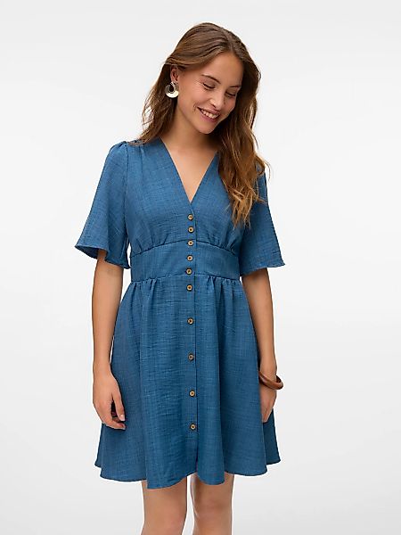 Vero Moda Minikleid "VMMELANEY 2/4 SHORT DRESS WVN NOOS" Sommerkleid, Kunsf günstig online kaufen