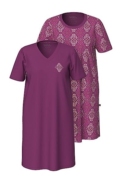 Ulla Popken Bigshirt Bigshirts 2er-Pack Rhomben Rundhals Halbarm günstig online kaufen