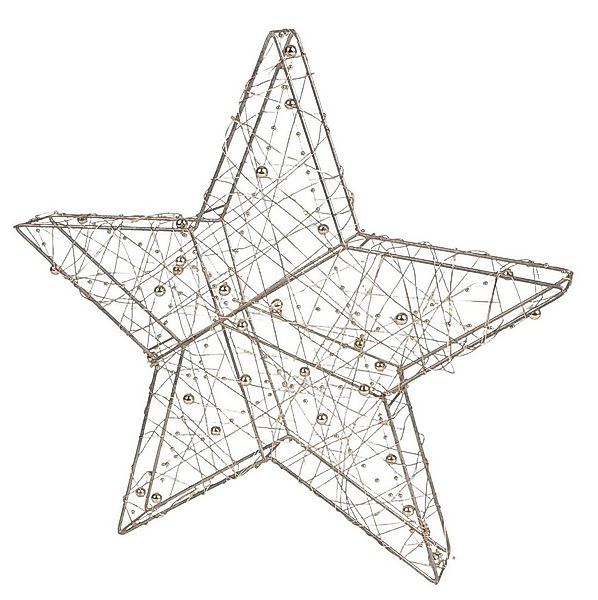BURI Dekostern Drahtstern mit LED Beleuchtung H=33cm gold silber Weihnachts günstig online kaufen