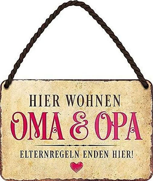 schilderkreis24 Metallschild Hier Wohnen Oma & Opa günstig online kaufen
