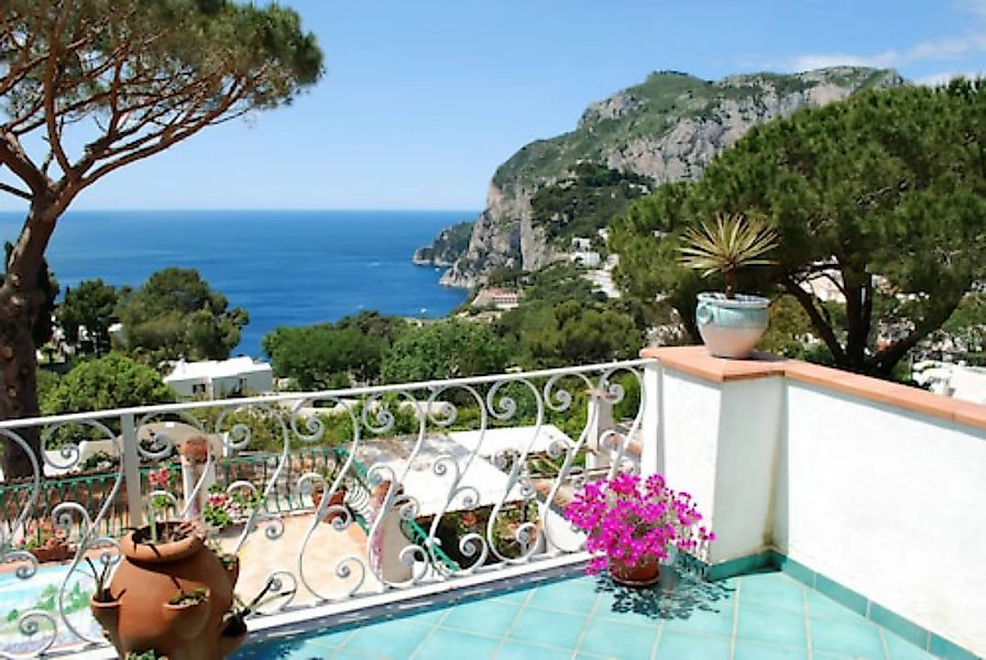 Papermoon Fototapete »Capri Balkon Blick« günstig online kaufen