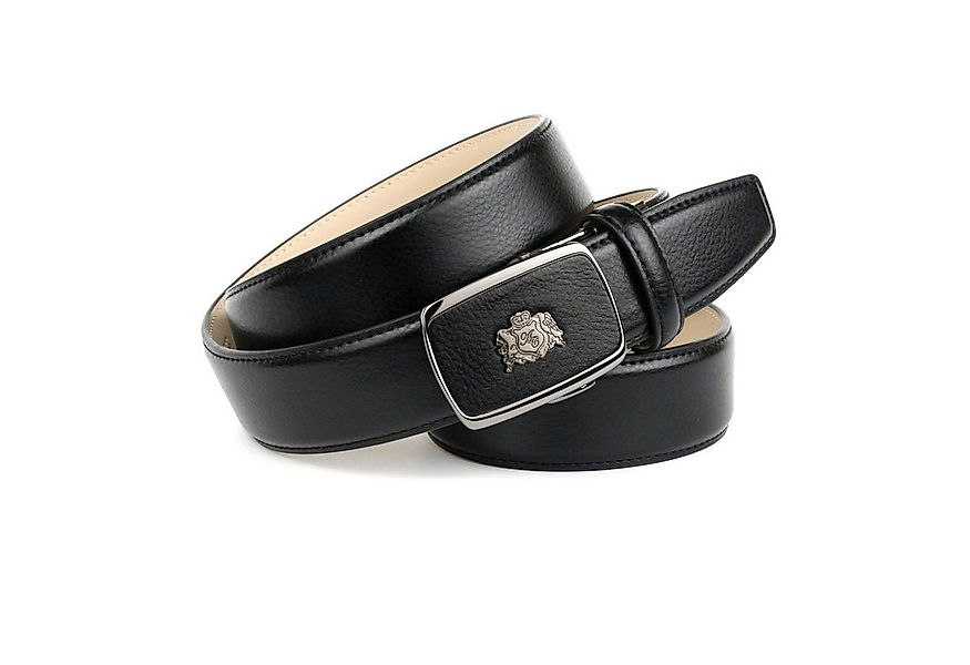 Anthoni Crown Ledergürtel mit silberfarbenem Metallwappen günstig online kaufen