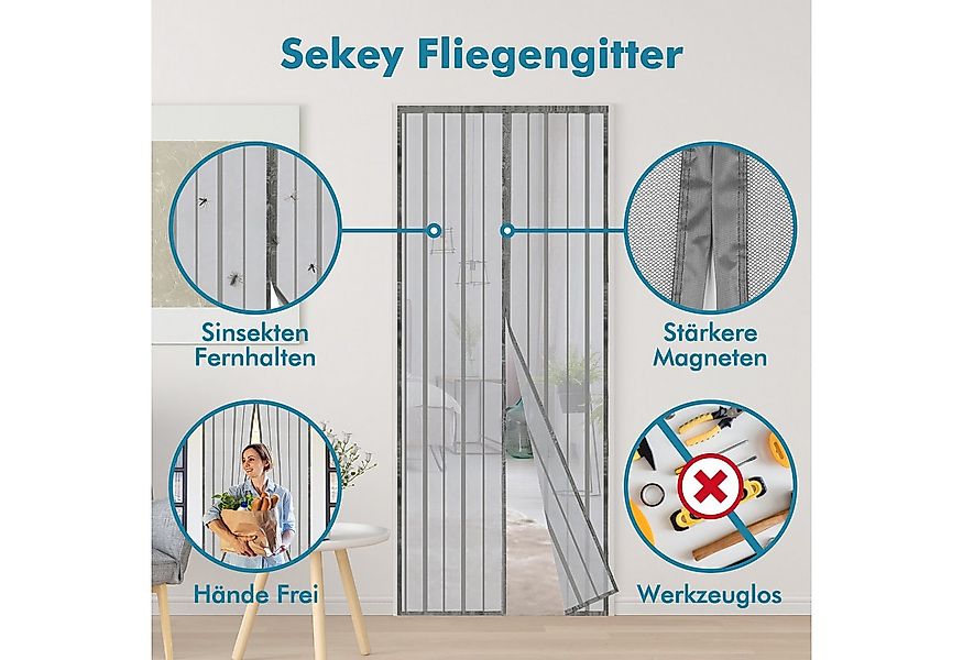 Sekey Insektenschutz-Tür Fliegengittertür magnetisch für Balkontür, Terrass günstig online kaufen