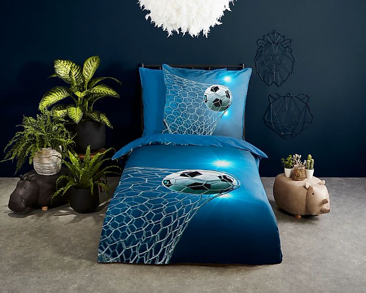 PURE luxury collection Kinderbettwäsche "Fans" 2 Stk. tlg. 135x200, Pflegel günstig online kaufen