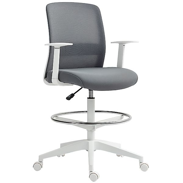 HOMCOM Bürostuhl Ergonomischer Schreibtischstuhl mit Armlehnen und Fußring, günstig online kaufen