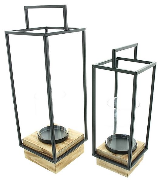 Dekoleidenschaft Kerzenlaterne "Modern Industrial" Laterne aus Metall & Gla günstig online kaufen
