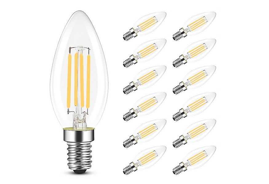 Nettlife LED-Leuchtmittel E14 Energiesparlampe 12st 4W 2700K Warmweiß Glühb günstig online kaufen