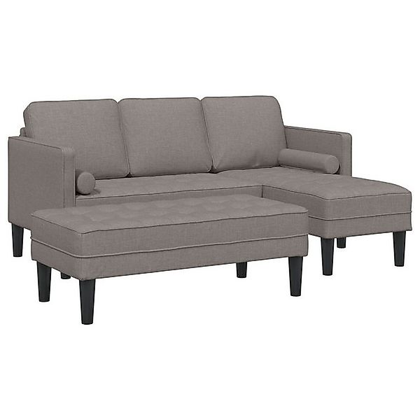 vidaXL Sofa 2-tlg. Sofagarnitur mit Kissen Taupe Stoff, 2 Teile günstig online kaufen