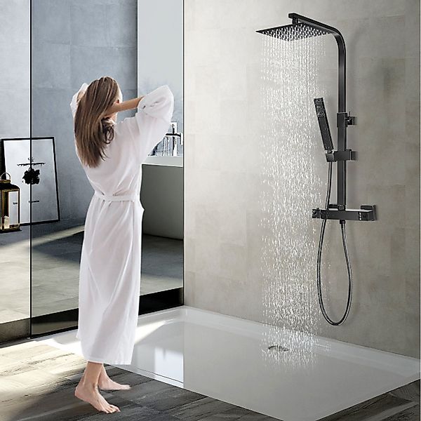 OULENBIYAR Duschsystem Brausegarnituren Edelstahl mit Thermostat, günstig online kaufen