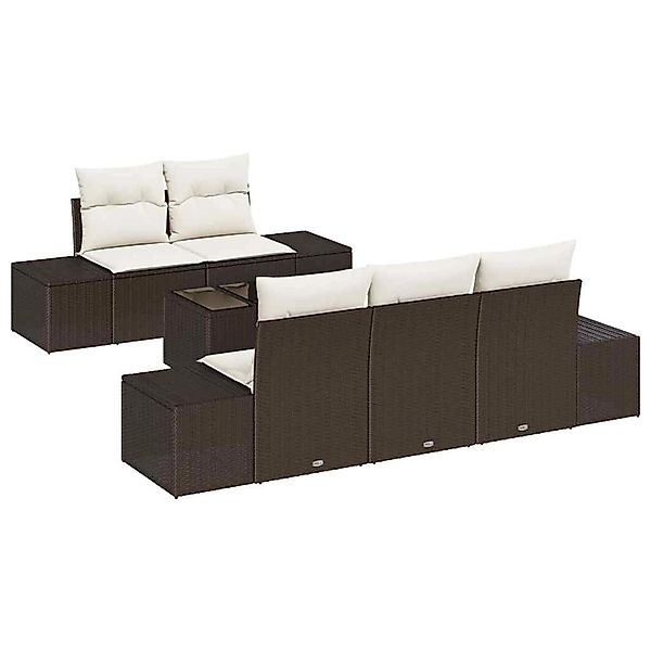 vidaXL Garten-Sofa-Set 6-Tlg Braun Poly Rattan 3346938 günstig online kaufen
