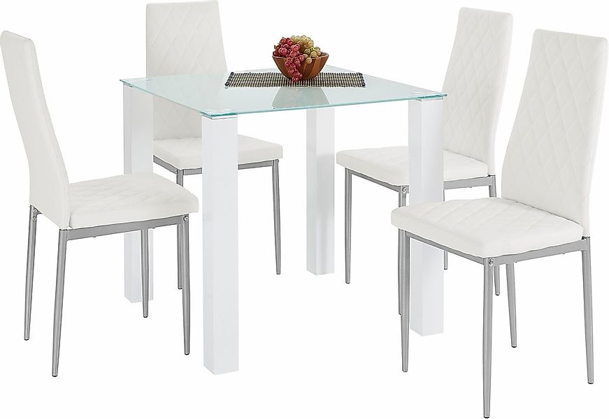 INOSIGN Essgruppe, (Set, 5 tlg.), mit Glastisch, Breite 80 cm günstig online kaufen