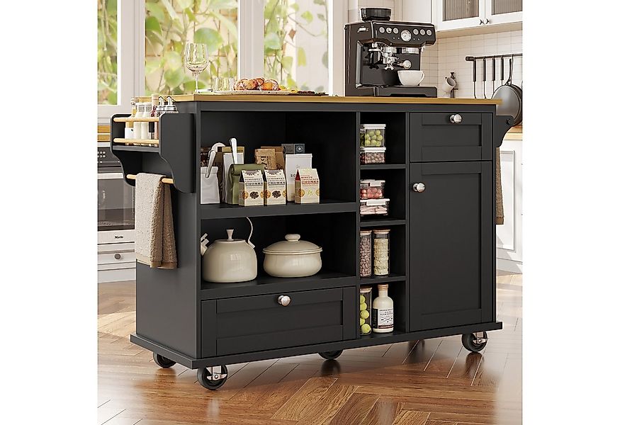 Flieks Küchenwagen Sideboard, (1 St., verstellbare Einlegeböden, Rollen/Hol günstig online kaufen