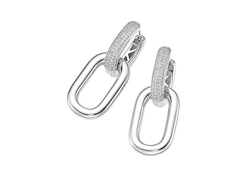 GIORGIO MARTELLO MILANO Paar Creolen mit weißen Zirkonia, Silber 925 günstig online kaufen