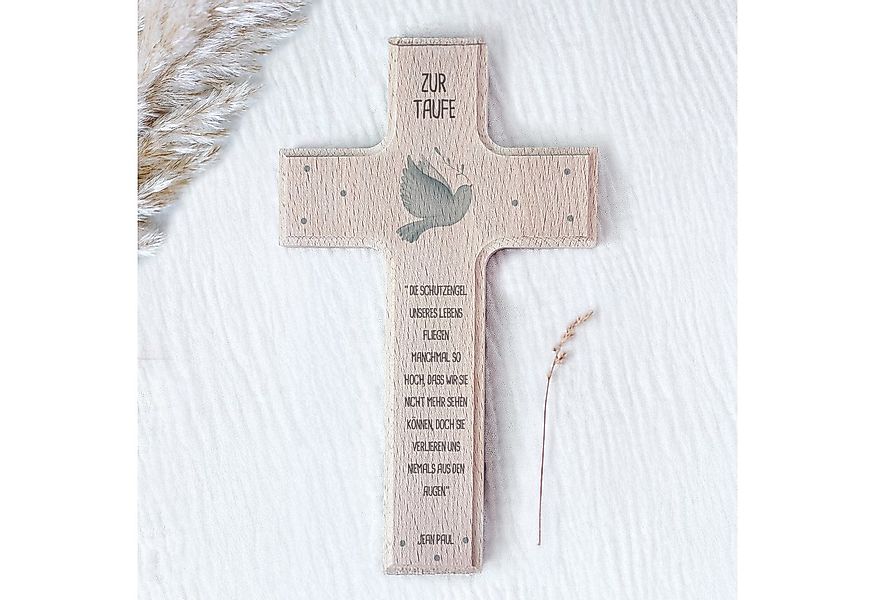 hellomini Wanddekoobjekt Taufkreuz Aquarell 15cm x 25cm günstig online kaufen