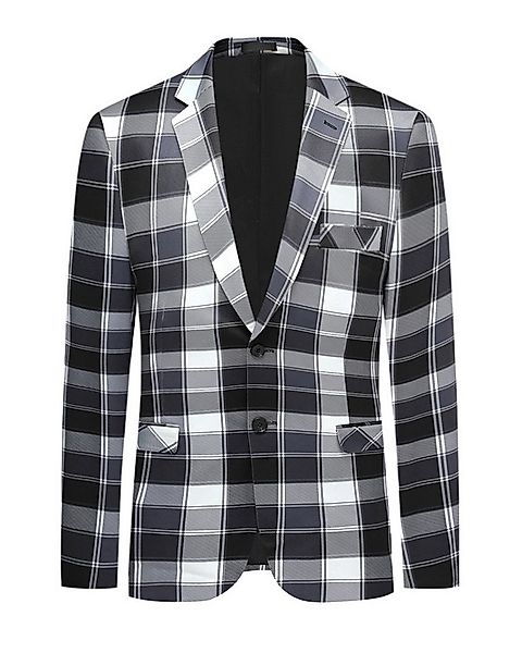 Allthemen Sakko Slim Fit Anzugjacke mit Karo Muster günstig online kaufen