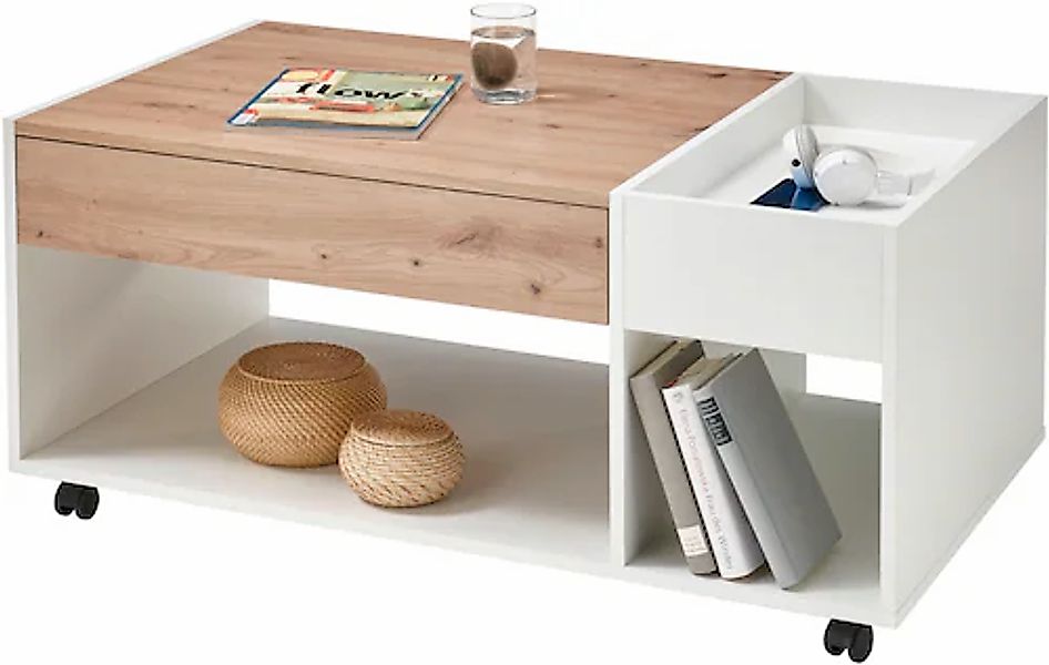 Stolkom Couchtisch »Emil«, rollbar, Tisch mit Schubkasten mit push to open günstig online kaufen
