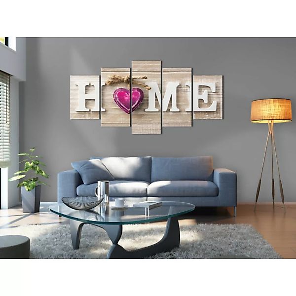 Leinwandbild Home: Pink Heart XXL günstig online kaufen