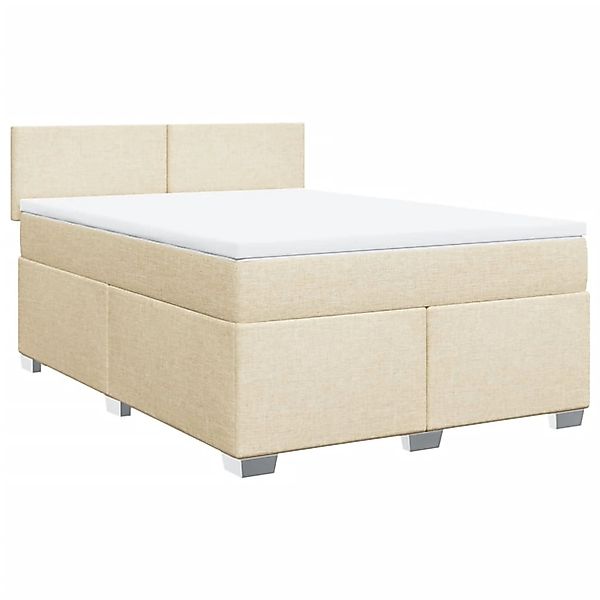 vidaXL Boxspringbett mit Matratze Creme 160x200 cm Stoff2105628 günstig online kaufen