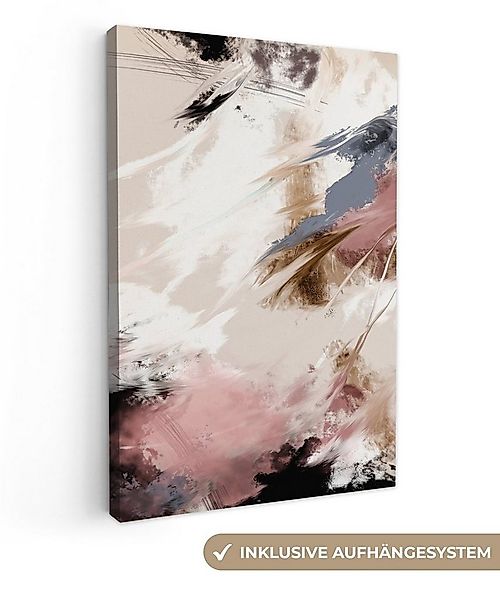 OneMillionCanvasses® Leinwandbild Farbe - Abstrakt - Rosa - Weiß, Fotodruck günstig online kaufen