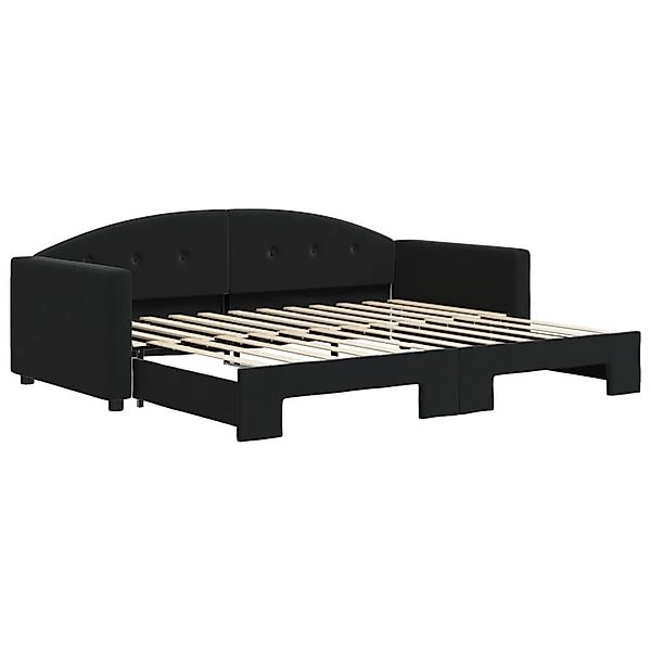 vidaXL Bett Tagesbett Ausziehbar Schwarz 90x200 günstig online kaufen