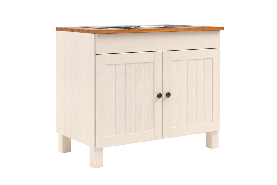 Home affaire Spülenschrank "Alby2" Mit Metallgriffen, Breite 100 cm günstig online kaufen