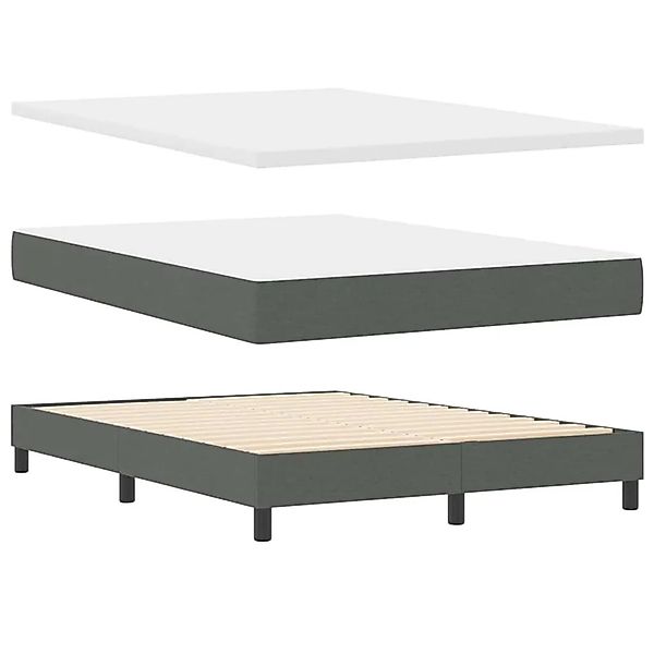 vidaXL Boxspringbett mit Matratze Dunkelgrau 140 x 200 cm 3341168 günstig online kaufen