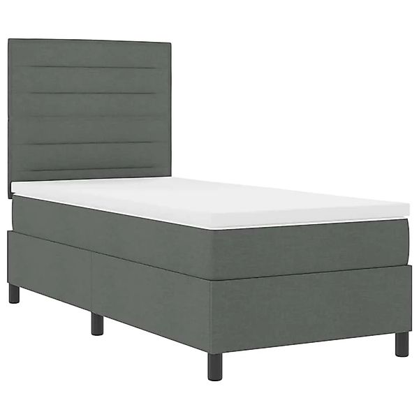 vidaXL Boxspringbett mit Matratze Dunkelgrau 100 x 200 cm Stoff 3342768 günstig online kaufen