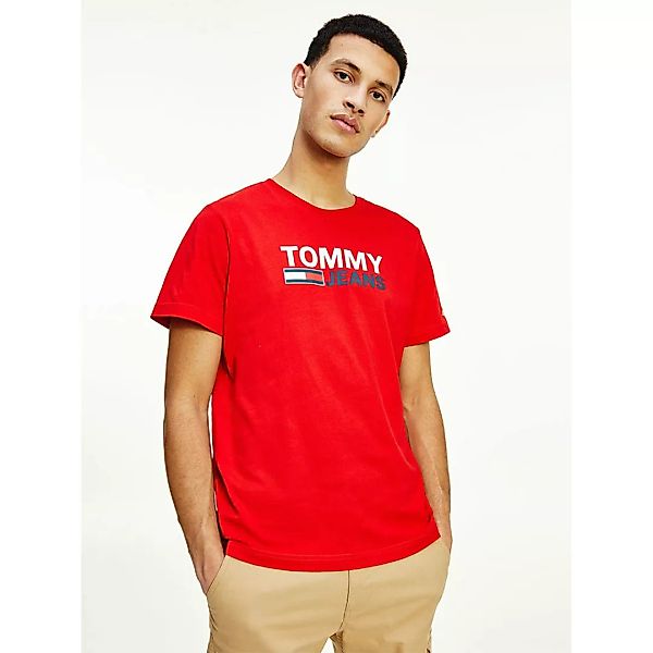 Tommy Jeans Corp Logo Kurzärmeliges T-shirt S Deep Crimson günstig online kaufen