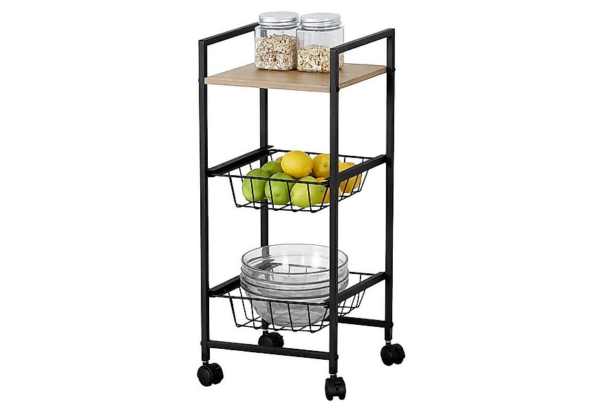 kisidus Beistellwagen Rollwagen 3 Ebenen, Allzweckwagen Rollende Lagerwagen günstig online kaufen