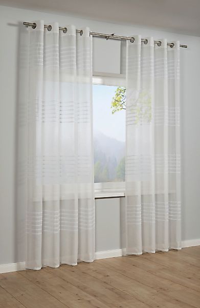 Sehlbach Gardine "Schal 3-D Streifen" Ösen 1 Stk. tlg. mit Ösen günstig online kaufen