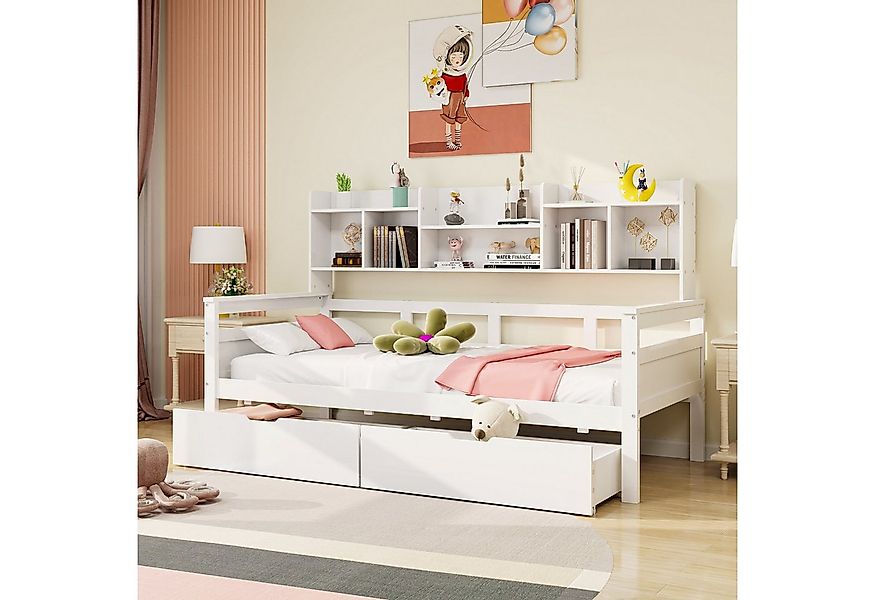 REDOM Kinderbett Einzelbett Schlafsofa Holzbett (Schubladen und Regale, Lat günstig online kaufen
