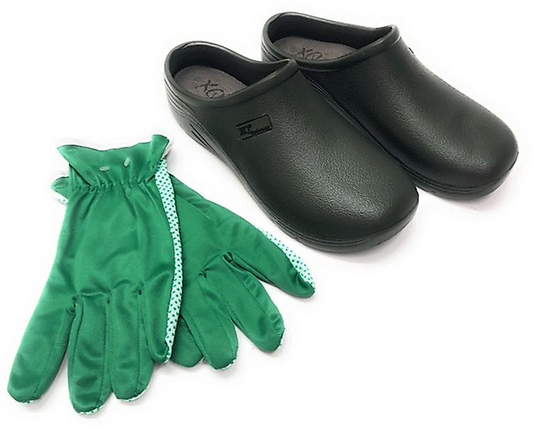 Steinnacher Bärbel Herren Clogs grün mit Gartenhandschuhen Gr. 42 Clog günstig online kaufen