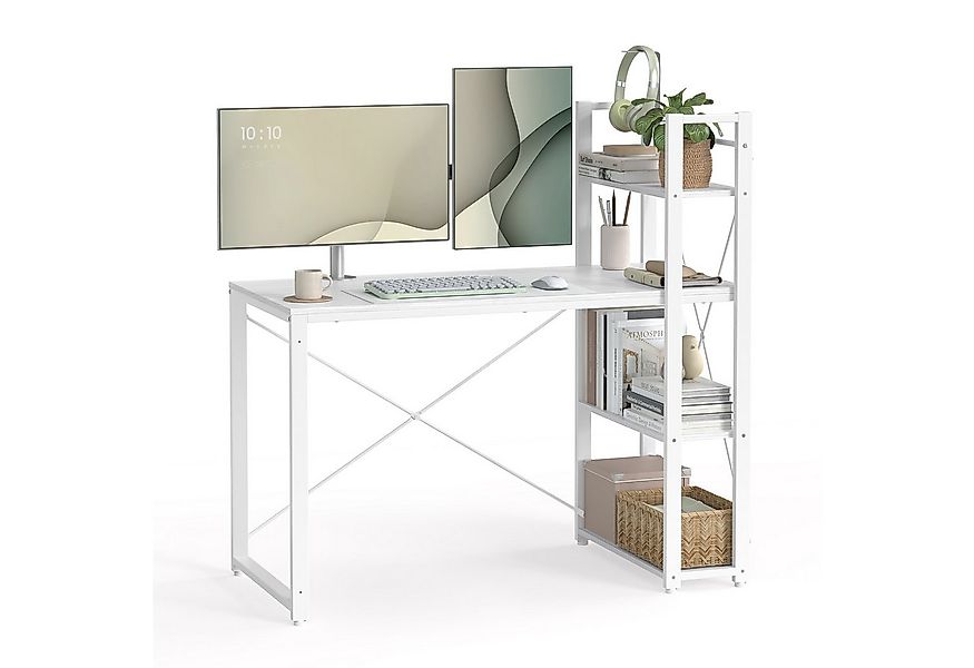 VASAGLE Schreibtisch Computertisch, 120 / 137,2 cm, mit Regalböden rechts o günstig online kaufen