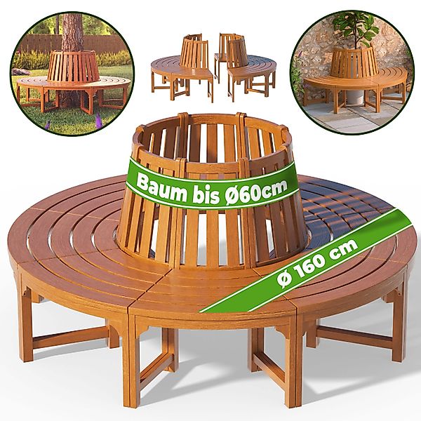 Baumbank Ø160cm Eukalyptusholz FSC® zertifiziert günstig online kaufen