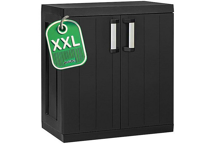 ONDIS24 Mehrzweckschrank Kunststoffschrank HERO XXL Haushaltschrank schwarz günstig online kaufen