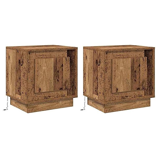vidaXL Nachttisch mit 2 Stk Altholz 44 x 34,5 x 45 cm Holzwerkstoff 869575 günstig online kaufen