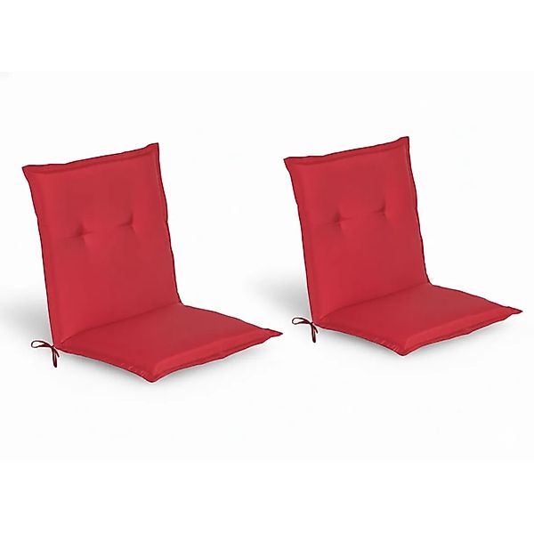 Beautissu 2er Set Niedriglehner Auflage Gartenstuhl Loft NL 100x50x6cm Rot günstig online kaufen