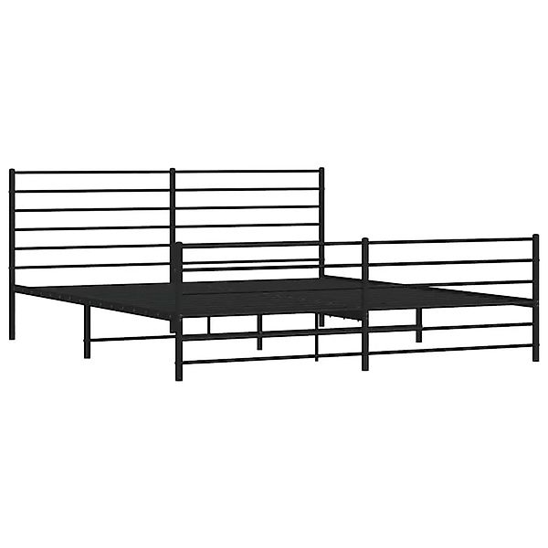 vidaXL Bettgestell mit Kopf- und Fußteil Metall Schwarz 183x213 cm 352342 günstig online kaufen